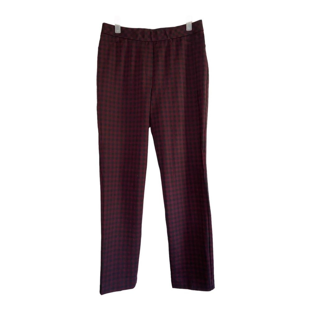 J. JILL woman's size small S Ponte slim leg plaid check dark academia pants